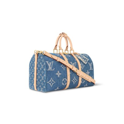 LOUIS VUITTON DENIM KEEPALL BANDOULIERE 50 M24315 (50*29*22cm)